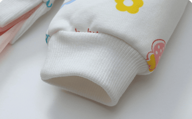 Kid Girls Cartoon Printed Cotton Plush Mesh Dress