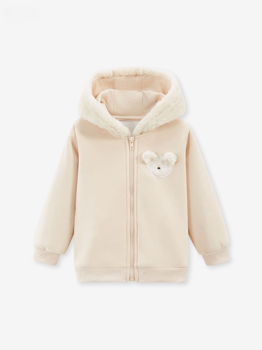 Kid Girls/Boys Cute Bear Style Plush Hooded Jacket