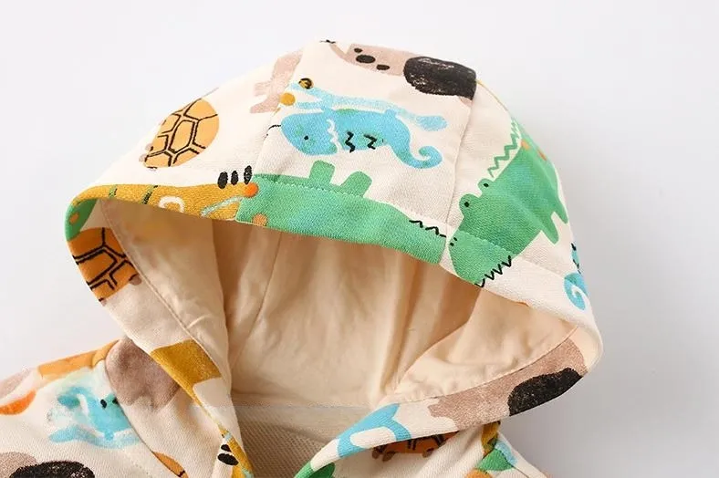 Little Maven Toddler/Kid Boy Cartoon Animal Print Hooded Jacket