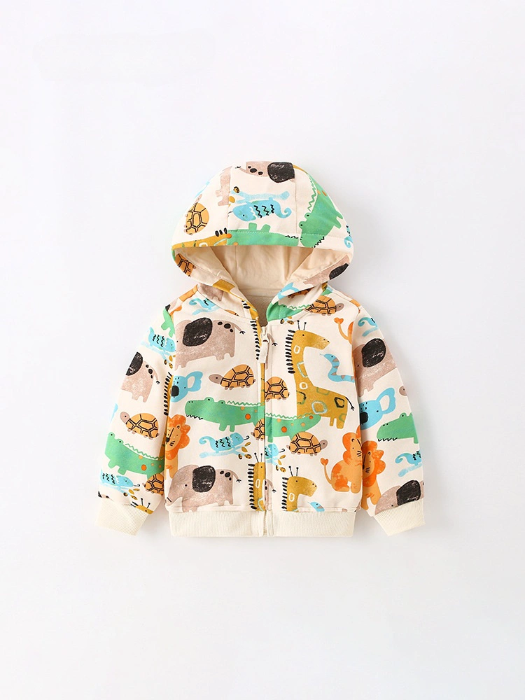 Little Maven Toddler/Kid Boy Cartoon Animal Print Hooded Jacket