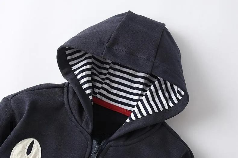 Little Maven Toddler/Kid Boy Casual Cartoon Crab Long Sleeved Hoodie