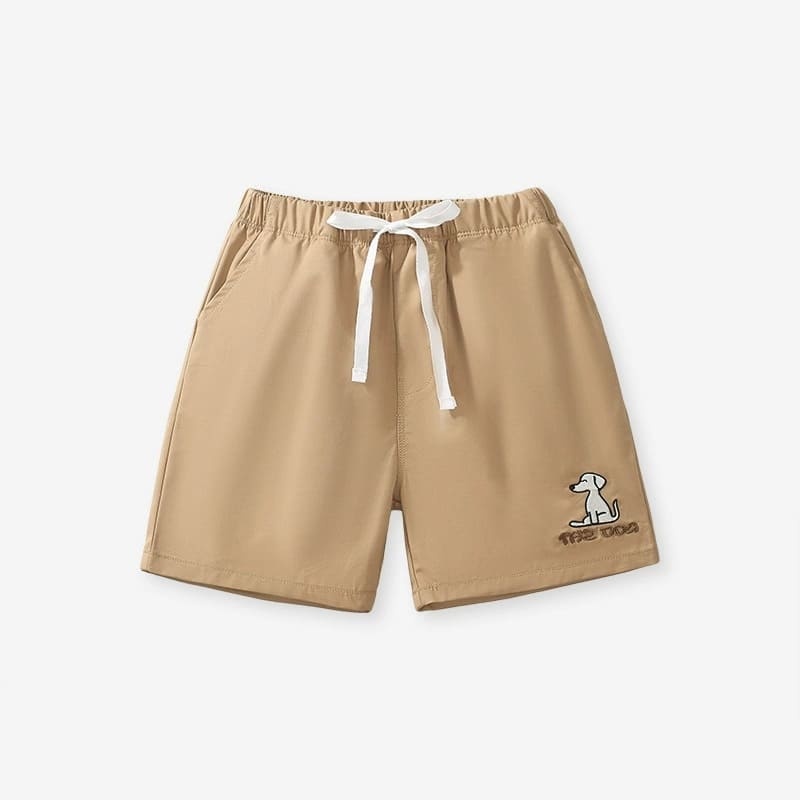 Little Maven: Adventure-Ready Boys Cute Dog Print Cotton Shorts