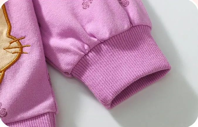 Toddler/Kid Girl Cartoon Rabbit Long-Sleeved Sweatshirt And Pants Set