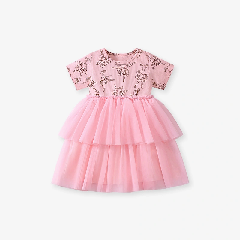 Toddler/Kid Girl Character Print Short Sleeve Princess Dress