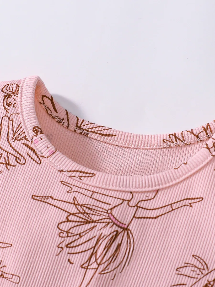 Toddler/Kid Girl Character Print Short Sleeve Princess Dress
