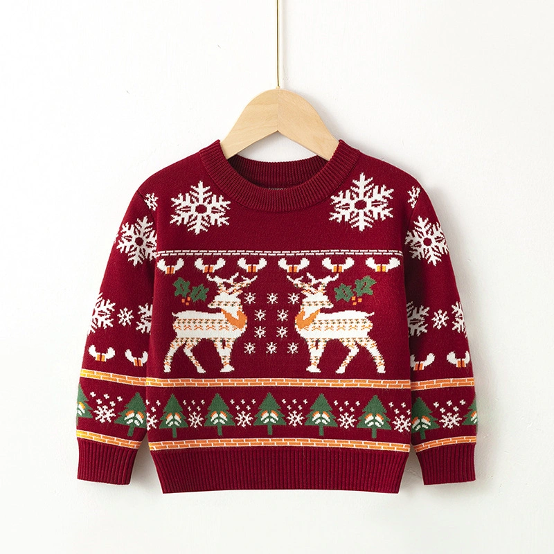 Toddler/Kid Girl/Boy Christmas Snowflake Elk Embroidered Sweater
