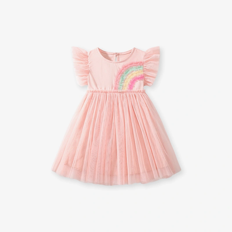 Toddler/Kid Girl Colorful Embroidered Cotton Mesh Princess Dress