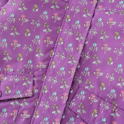 Toddler/Kid Girl Floral Print Long Sleeve Hooded Quilted Jacket