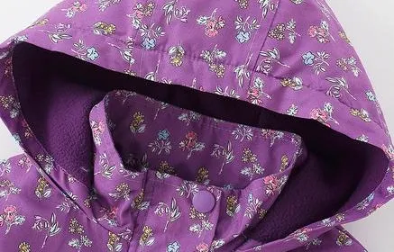 Toddler/Kid Girl Floral Print Long Sleeve Hooded Quilted Jacket