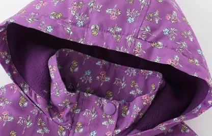 Toddler/Kid Girl Floral Print Long Sleeve Hooded Quilted Jacket