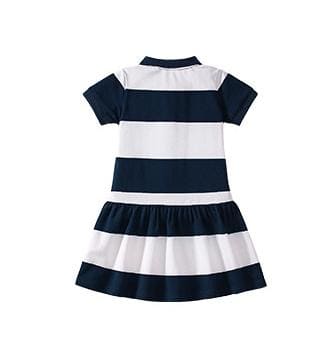 Kid Girl Unicorn Embroidered Striped Dress