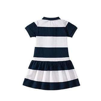Kid Girl Unicorn Embroidered Striped Dress