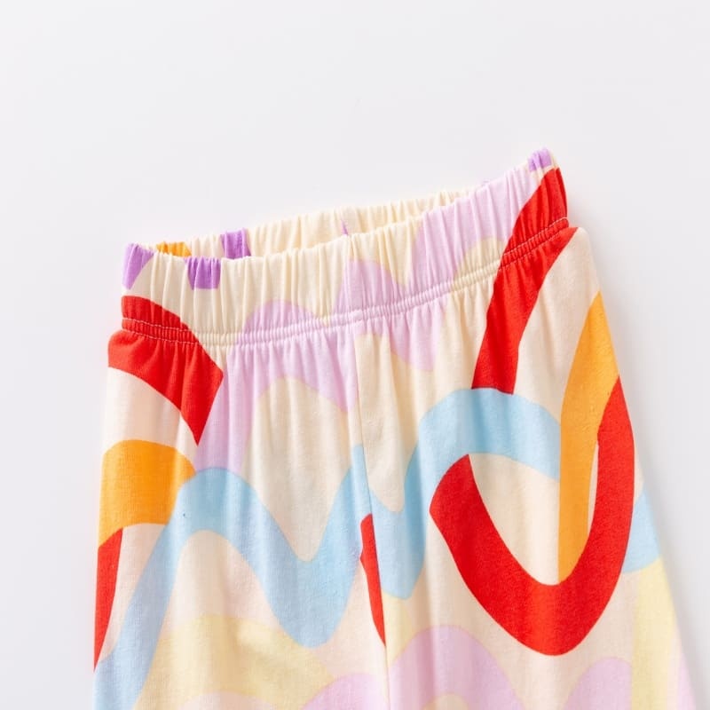 Kid Girls 2-Piece Lettering Print Cotton Tee & Striped Leggings Set
