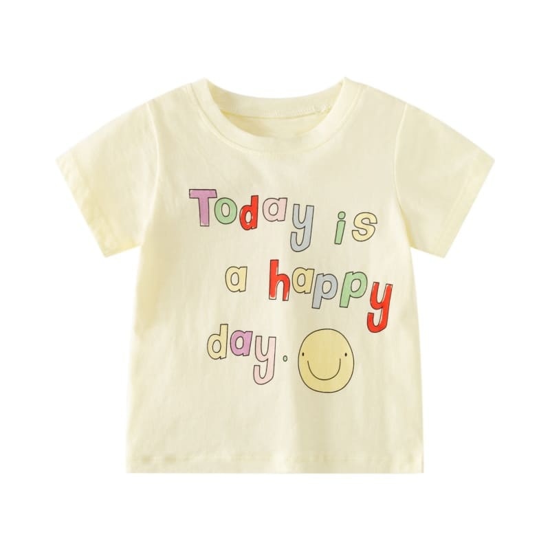 Kid Girls 2-Piece Lettering Print Cotton Tee & Striped Leggings Set