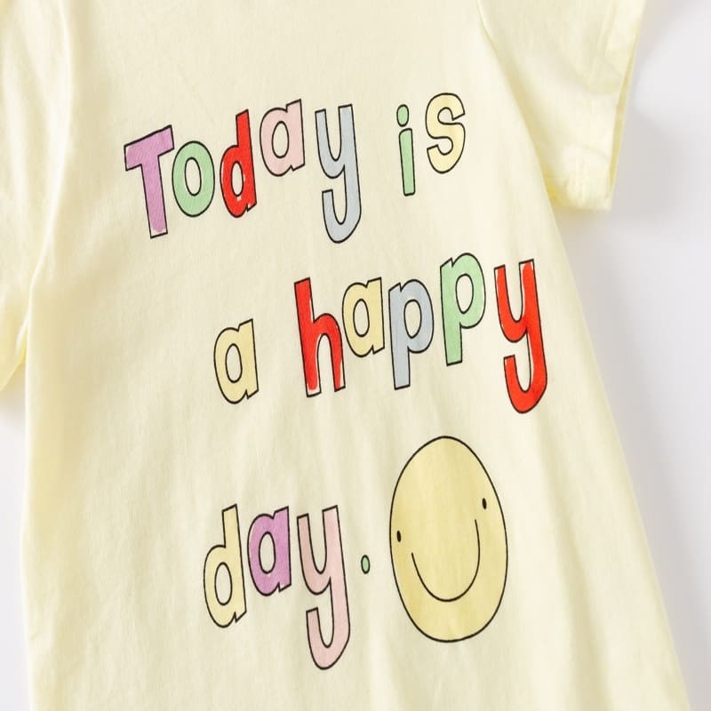 Kid Girls 2-Piece Lettering Print Cotton Tee & Striped Leggings Set