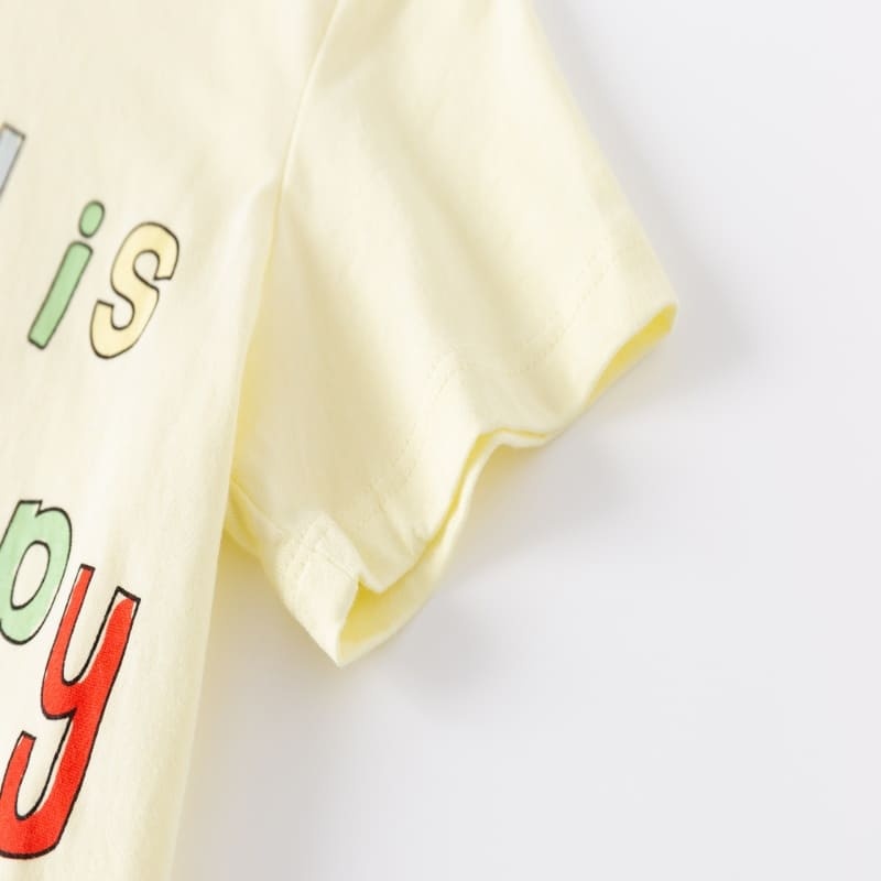 Kid Girls 2-Piece Lettering Print Cotton Tee & Striped Leggings Set