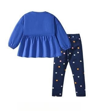 Kid Girls 2pcs Rainbow Embroidered Cotton Sweatshirt and Pants Set