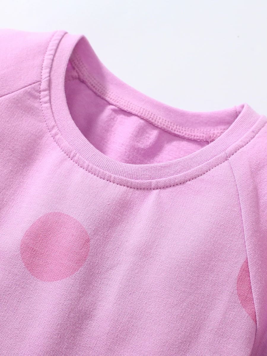 Kid Girls Cotton Machine Washable Dress with Animal Appliques