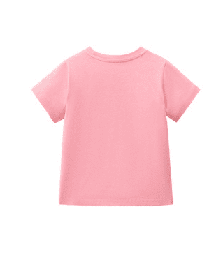 Little Maven Kid Girls Cotton Short Sleeve Tee with Cute Dog Patch