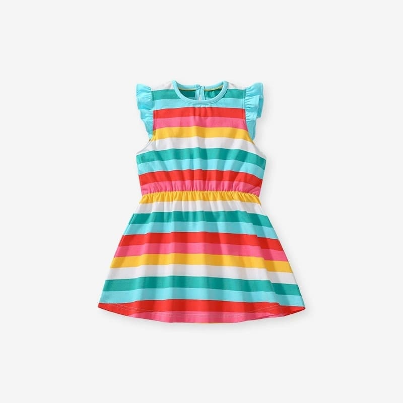 Kid Girls Cotton Striped Sleeveless Dress