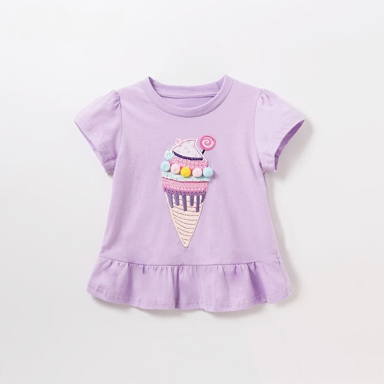 Little Maven Kid Girls Ice Cream Print Cotton Tee