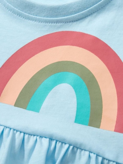 Little Maven Rainbow Cotton Dress for Girls