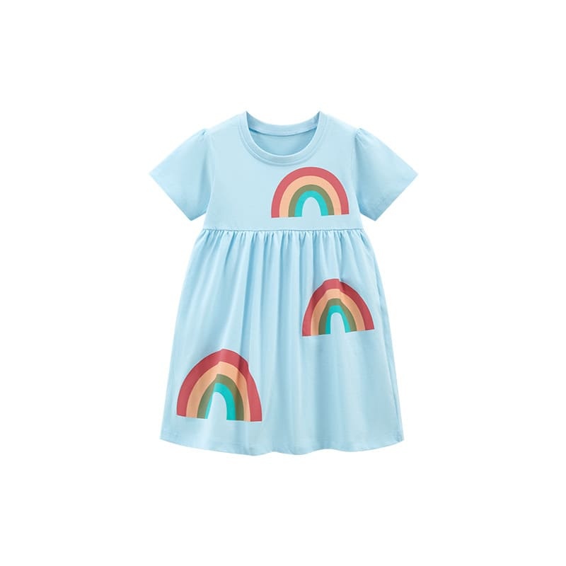 Little Maven Rainbow Cotton Dress for Girls