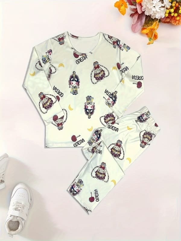 Little Maven Organic Cotton Kids Cartoon Print Pajamas Set