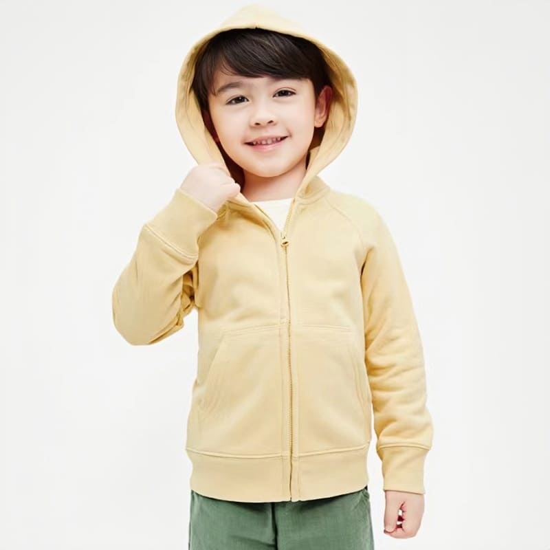 Little Maven Kids Cotton Terry Zip-up Hooded Jacket