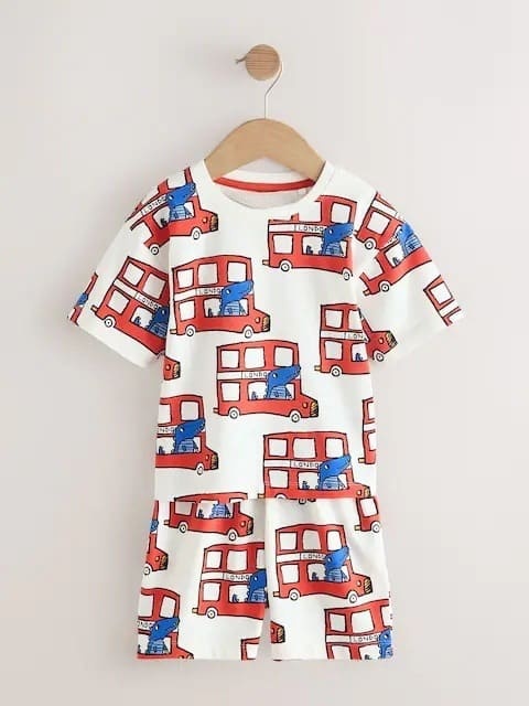 Little Maven Boys Cartoon Print Cotton 2pcs Short Sleeve & Shorts Set