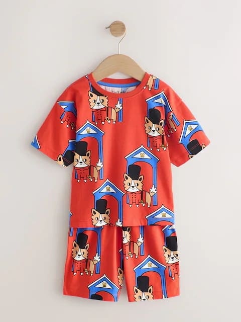 Little Maven Boys Cartoon Print Cotton 2pcs Short Sleeve & Shorts Set