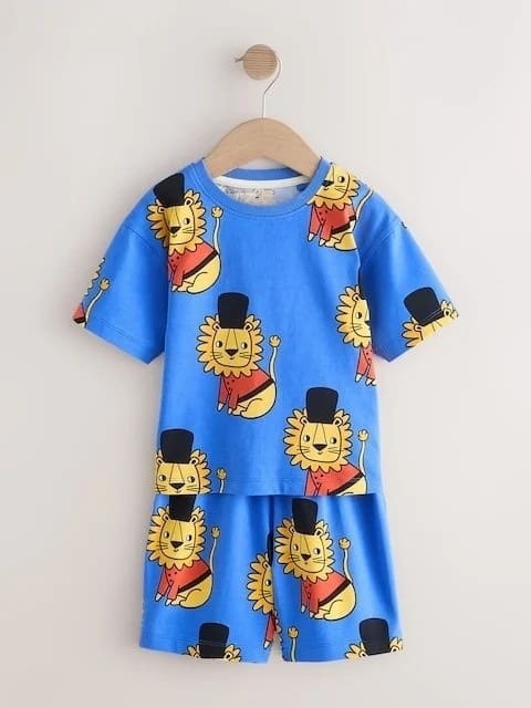 Little Maven Boys Cartoon Print Cotton 2pcs Short Sleeve & Shorts Set