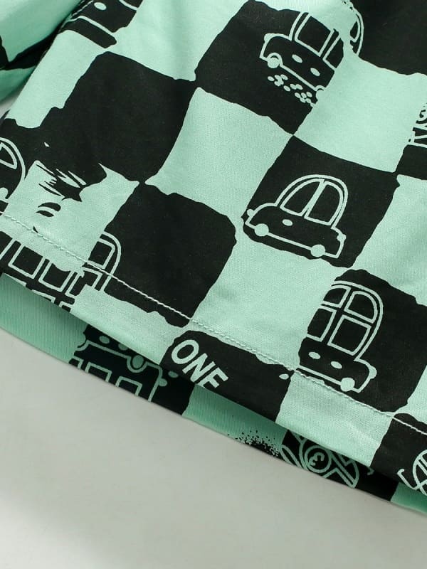 Little Maven Boys Cotton Plaid Sports Shorts with Elastic Waist