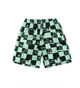 Little Maven Boys Cotton Plaid Sports Shorts with Elastic Waist