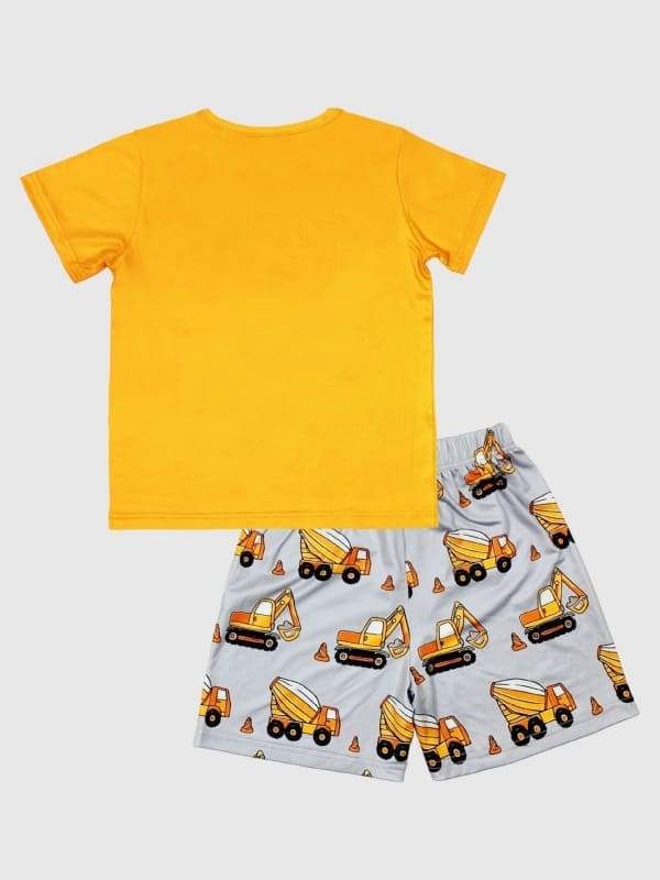 Little Maven Boys Engineering Truck Printed Cotton Pajama Set