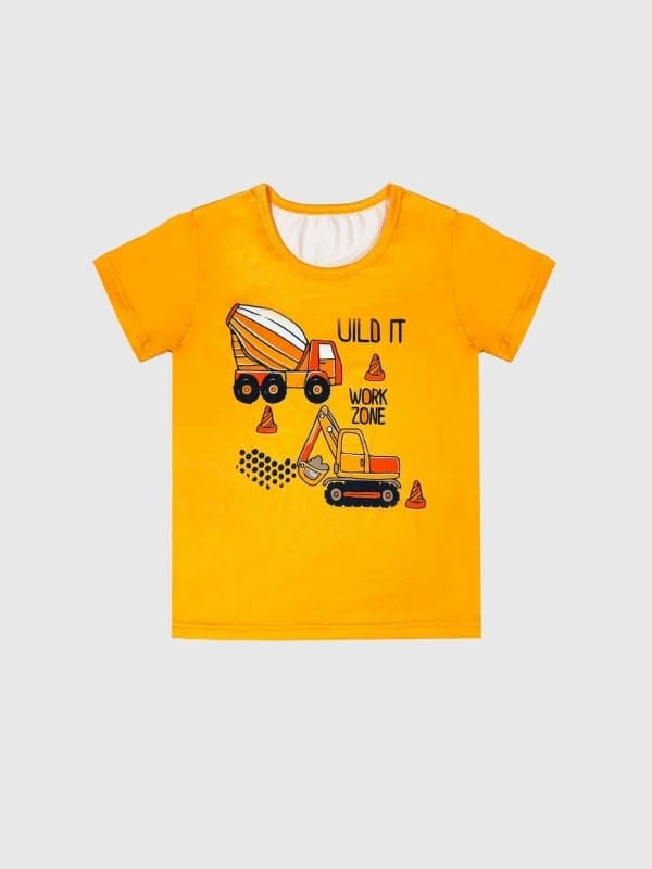 Little Maven Boys Engineering Truck Printed Cotton Pajama Set