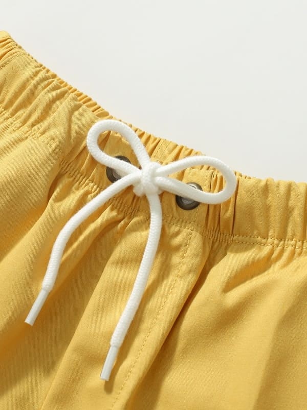 Little Maven Boys Solid Color Cotton Elastic Waist Sports Shorts
