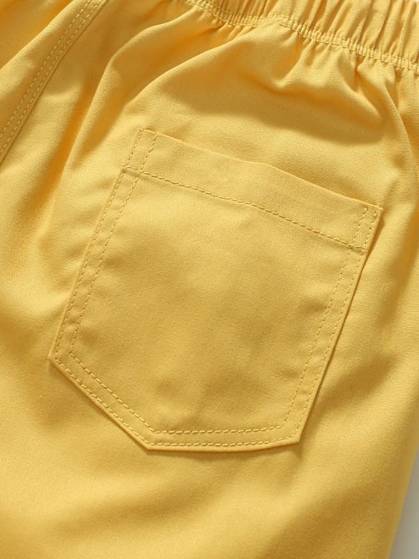 Little Maven Boys Solid Color Cotton Elastic Waist Sports Shorts