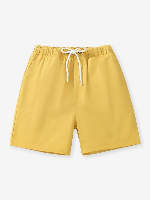 Little Maven Boys Solid Color Cotton Elastic Waist Sports Shorts