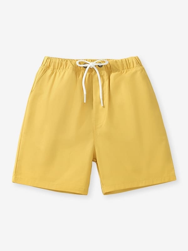 Little Maven Boys Solid Color Cotton Elastic Waist Sports Shorts