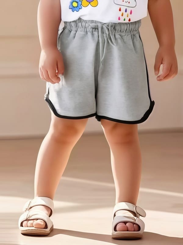 Little Maven Boys and girls knitted cute cotton elastic waist shorts
