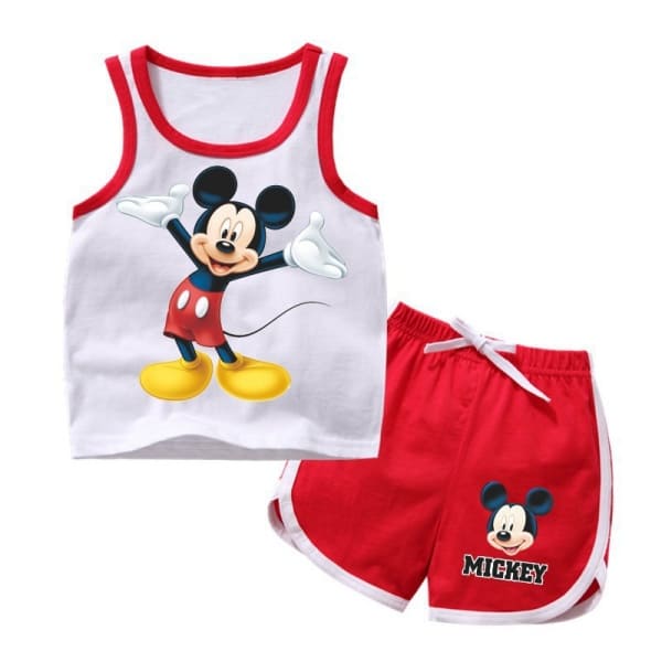 Official Disney Mickey Mouse Toddler Cotton Tank Top Set - 2-Pack