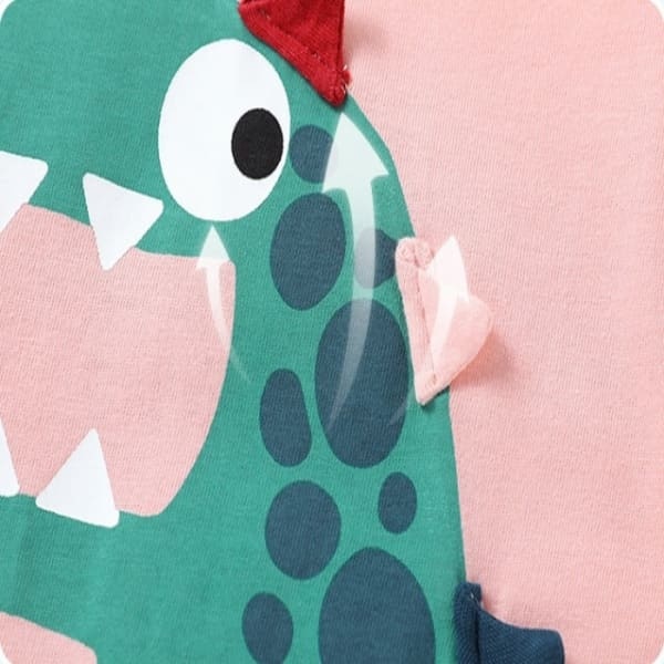Little Maven Kid Boys Cute 3D Dinosaur Pattern Cotton Short Sleeve Tee