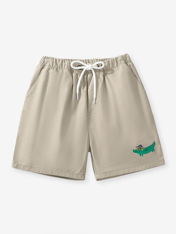 Little Maven Boys Cute Crocodile Elastic Waist Shorts