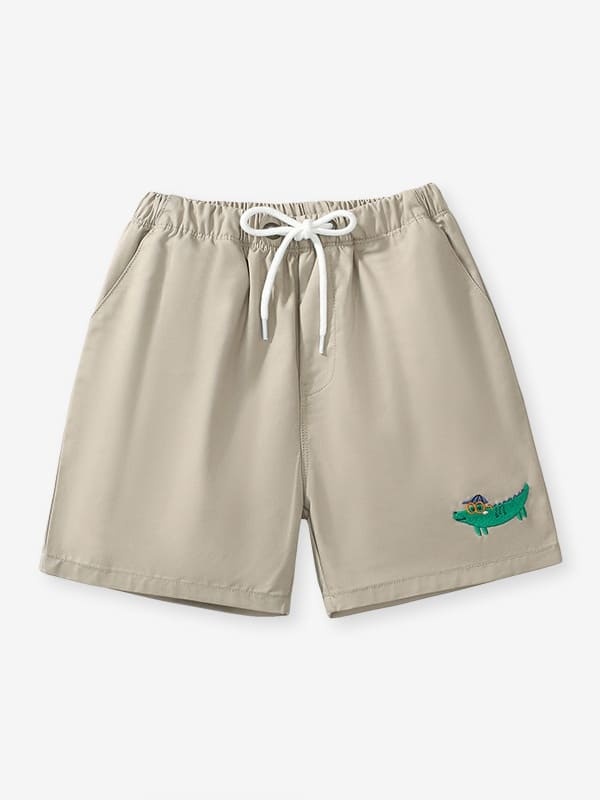 Little Maven Boys Cute Crocodile Elastic Waist Shorts