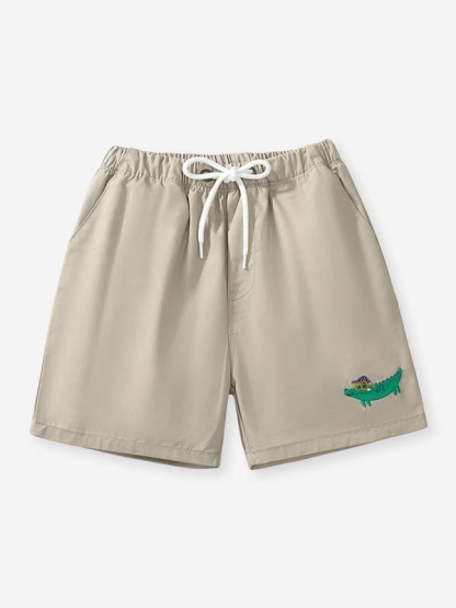 Little Maven Boys Cute Crocodile Elastic Waist Shorts