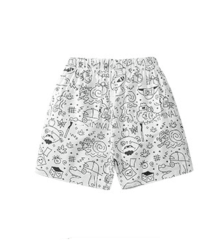 Little Maven Kid Boys Graffiti Print Cotton Casual Shorts