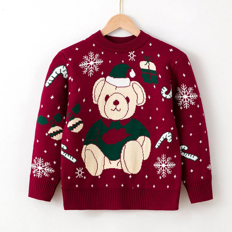 Little Maven Toddler/Kid Girl Christmas Cute Bear Pattern Sweater
