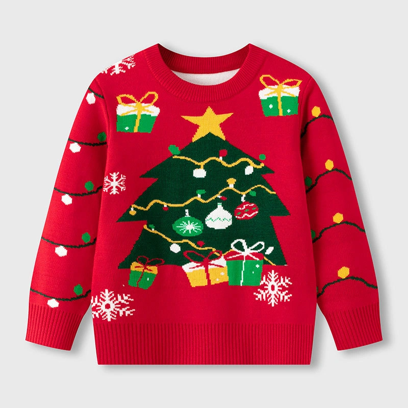 Little Maven Toddler/Kid Girl Christmas Tree Pattern Knitted Sweater