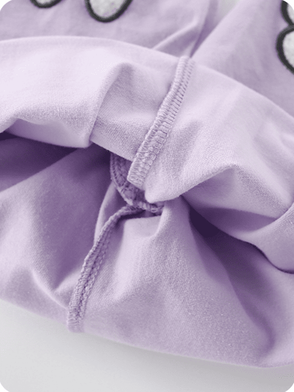 Little Maven Kid Girls Rabbit Pattern Ruffled Pleated Cotton Tee Set